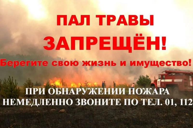 Пал сухой травы запрещен!